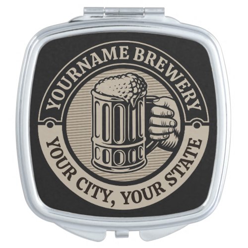 Beer Brewing Personalized NAME Brewery Big Mug  Compact Mirror