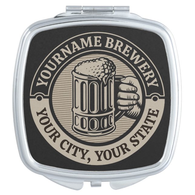 Beer Brewing Personalized NAME Brewery Big Mug  Compact Mirror (Front)