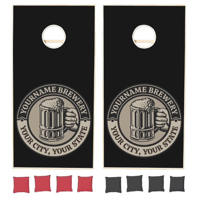 Beer Brewing Personalized NAME Brewery Big Mug  Cornhole Set (Set)