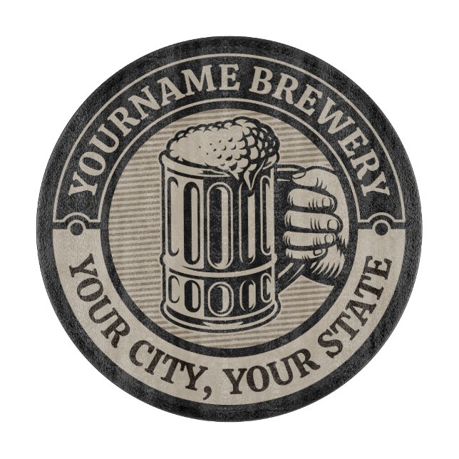 Beer Brewing Personalized NAME Brewery Big Mug  Cutting Board (Front)