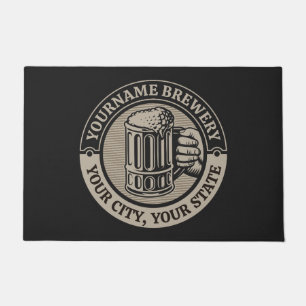 Beer Brewing Personalized NAME Brewery Big Mug Doormat