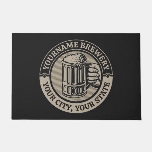 Beer Brewing Personalized NAME Brewery Big Mug Doormat