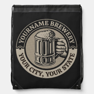 Beer Brewing Personalized NAME Brewery Big Mug Drawstring Bag