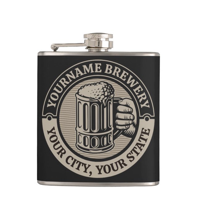 Beer Brewing Personalized NAME Brewery Big Mug  Flask (Front)