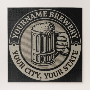 Beer Brewing Personalized NAME Brewery Big Mug  Jigsaw Puzzle