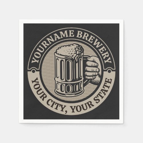 Beer Brewing Personalized NAME Brewery Big Mug Napkins