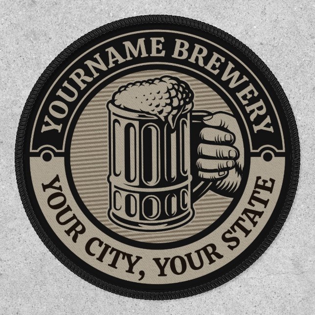 Beer Brewing Personalized NAME Brewery Big Mug  Patch (Front)