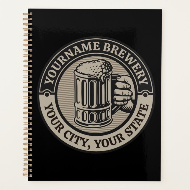 Beer Brewing Personalized NAME Brewery Big Mug  Planner (Front)