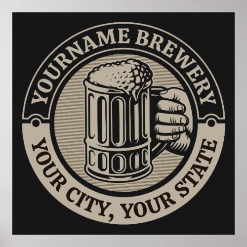 Beer Brewing Personalized NAME Brewery Big Mug Poster