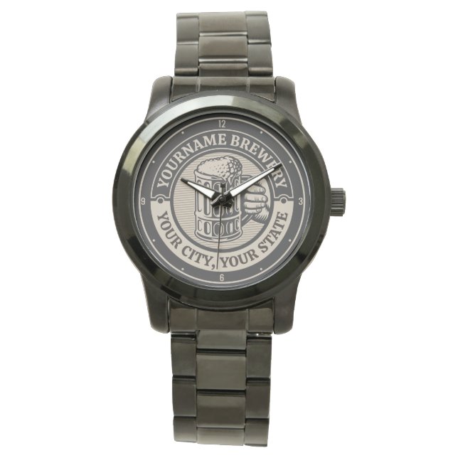 Beer Brewing Personalized NAME Brewery Big Mug  Watch (Front)