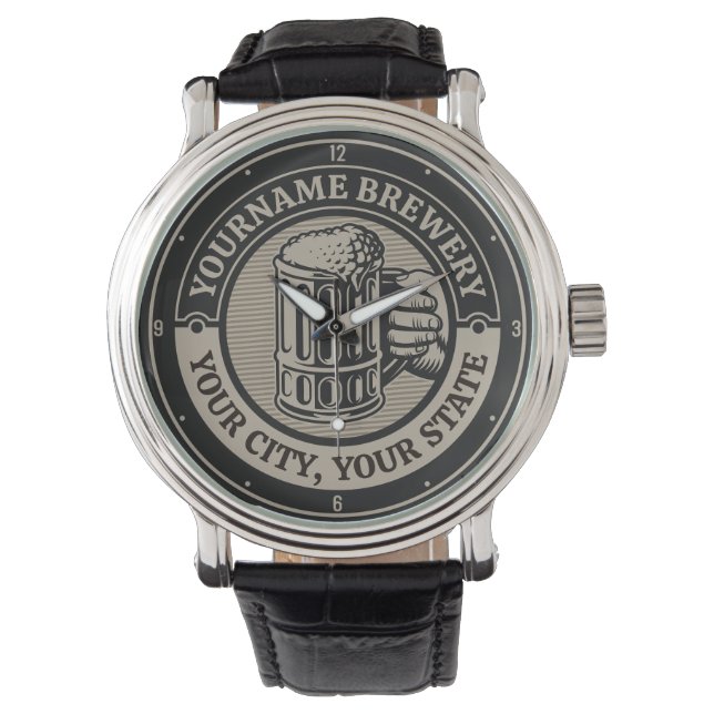 Beer Brewing Personalized NAME Brewery Big Mug  Watch (Front)