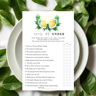 Beer bridal shower Over or under game