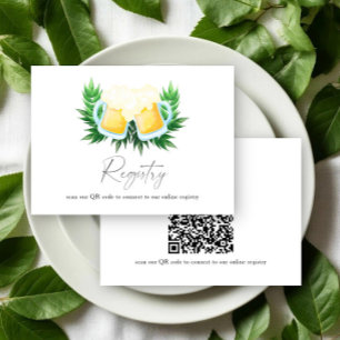 Beer bridal shower QR code for registry  Enclosure Card