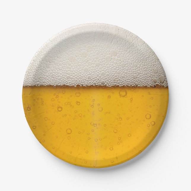 Beer Bubbles Background Pattern Paper Plates (Front)