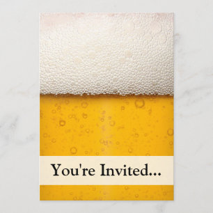Beer Bubbles Close-Up Invitation