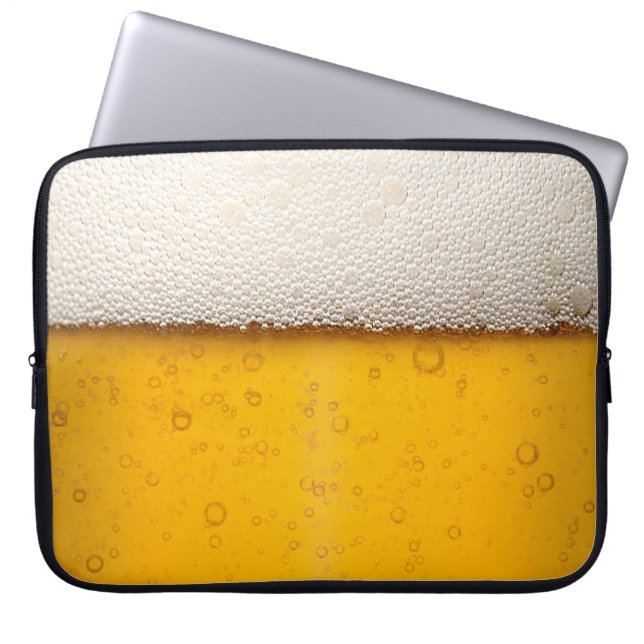 Beer Bubbles Close-Up Laptop Sleeve (Front)