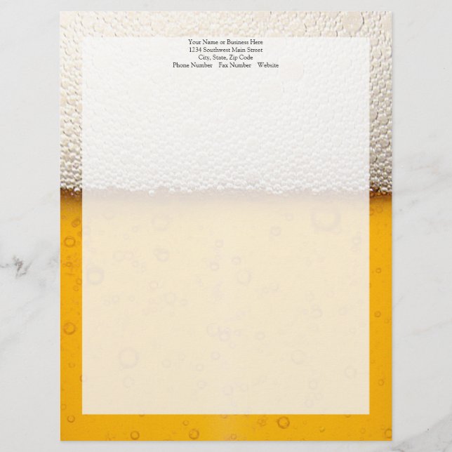 Beer Bubbles Close-Up Letterhead (Front)