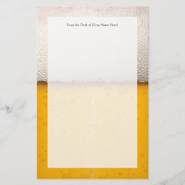 Beer Bubbles Close-Up Stationery (Front)