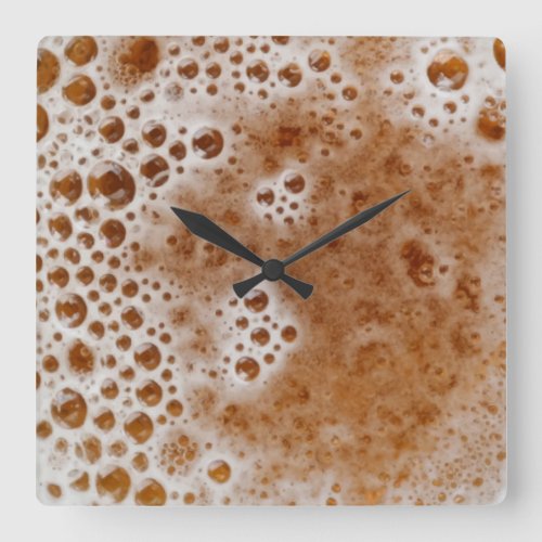 BEER BUBBLES SQUARE WALL CLOCK