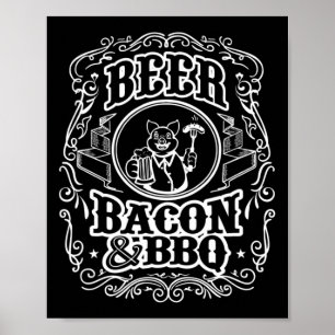 Beer Bycon And Bbq Poster