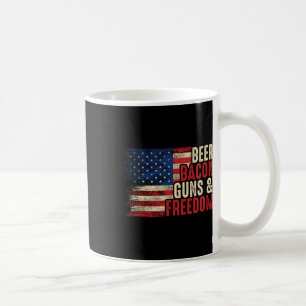 Beer Bycon Guns And Freedom - Bbq Vintage Usa Flag Coffee Mug