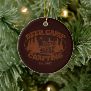 Beer Camp Crafting Ceramic Ornament