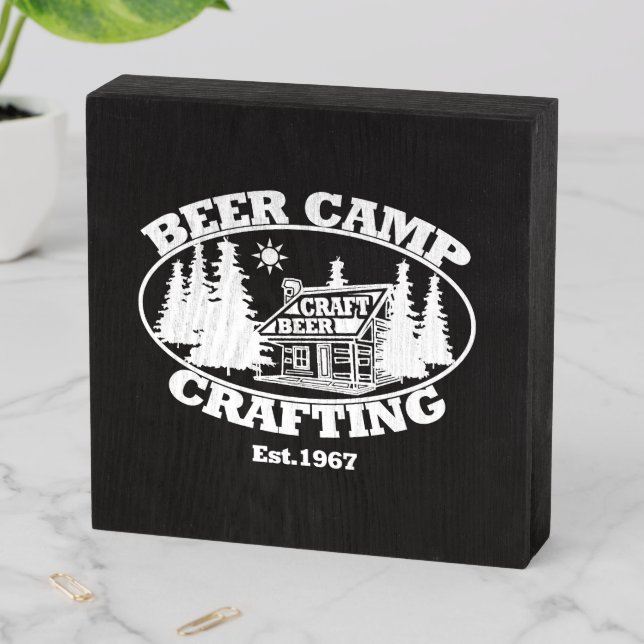 Beer Camp Crafting Est.1967 Wooden Box Sign (In Situ Horizontal)
