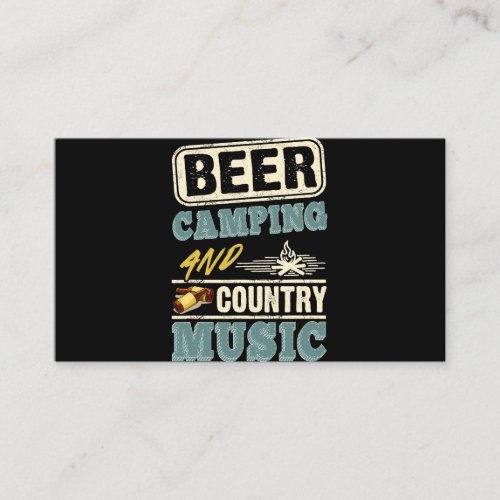 Beer Camping And Country Music T Shirt Business Card