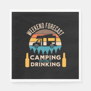 Beer Camping With Beer Birthday Napkins