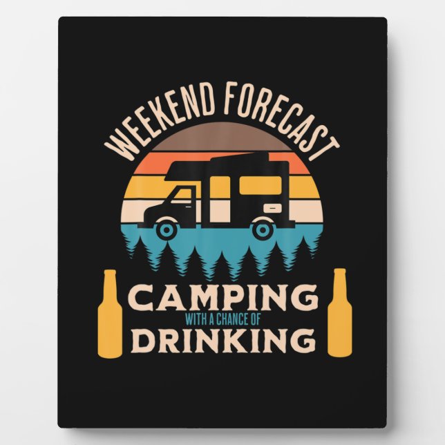 Beer Camping With Beer Birthday Plaque (Front)