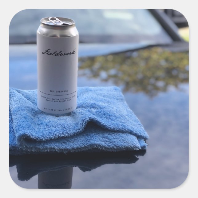 beer can blues square sticker (Front)