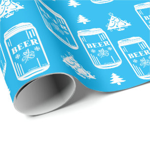 Beer Can Christmas Tree Wrapping Paper