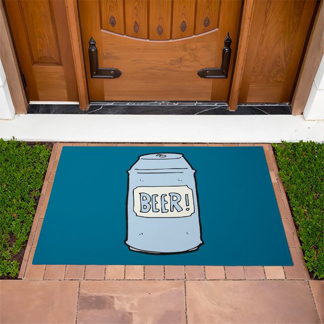 Beer Can Illustration Retro Beer Lover Design  Doormat (Creator Uploaded)