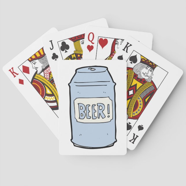Beer Can Illustration Retro Beer Lover Design  Poker Cards (Back)