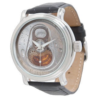 Beer Can Lid with Beer Bubbles Watch