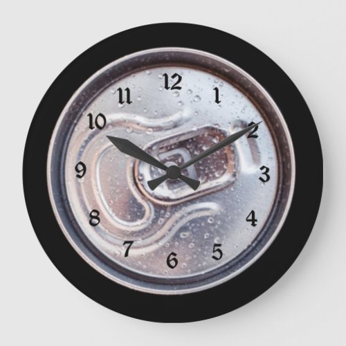 Beer Can Pull Tab Round Large Clock