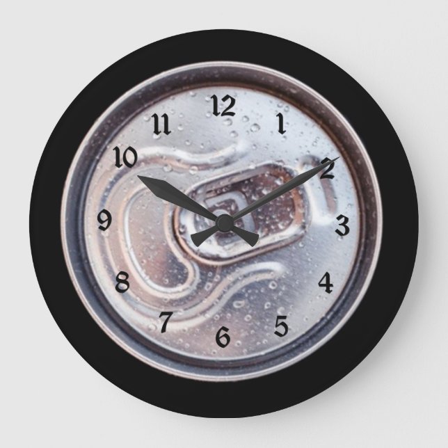 Beer Can Pull Tab Round Large Clock (Front)