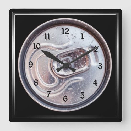 Beer Can Pull Tab Square Wall Clock