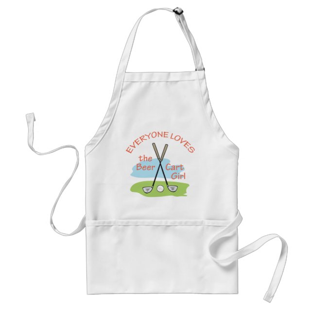 Beer Cart Girl Adult Apron (Front)