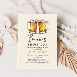 Beer Casual Couples Wedding Bridal Shower Invitation