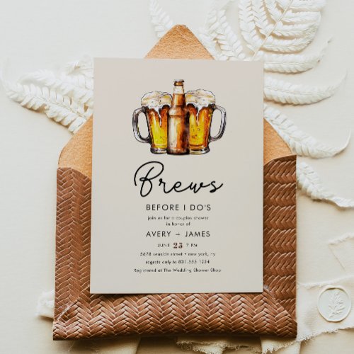 Beer Casual Couples Wedding Bridal Shower  Invitation
