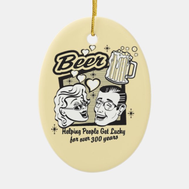 Beer Ceramic Ornament (Front)