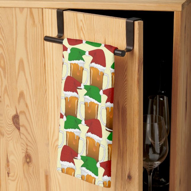 Beer Cheer Christmas Kitchen Towel (Thirds Fold)