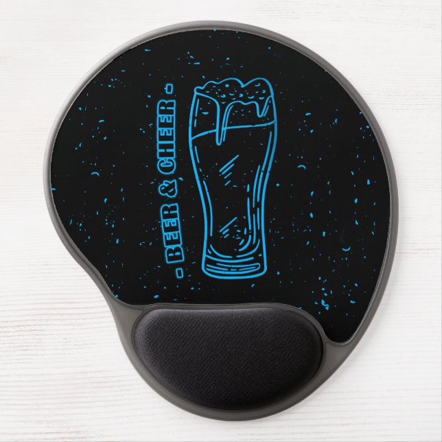 Beer & Cheer Line Art Gel Mouse Pad (Front)