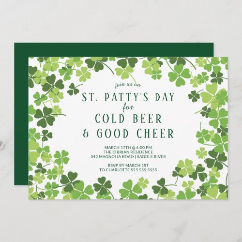 Beer  Cheer St Pattys Day Party Invitation
