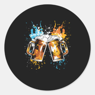 Beer Cheers Alcohol Drink Drinking Py Graffiti Classic Round Sticker
