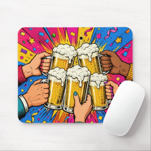 Beer Cheers Pop Art Mouse Pad