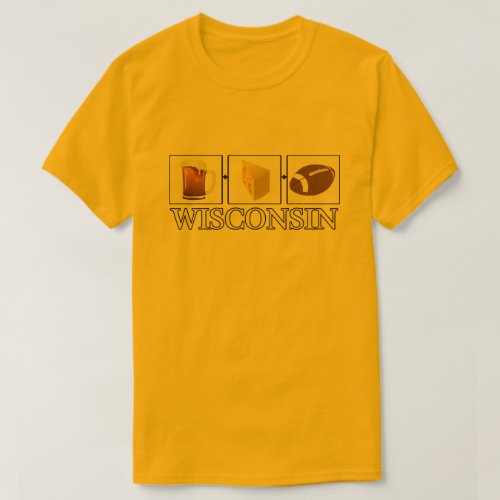 Beer Cheese Football Wisconsin Mens Gold T_shirt