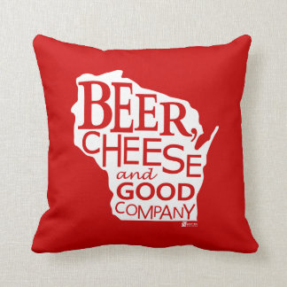 Beer Cheese & Good Company Zany Du Designs WI Throw Pillow