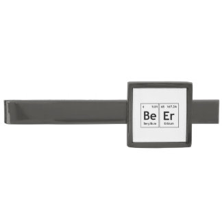 BeEr Chemistry Periodic Table Element Symbols Word Gunmetal Finish Tie Bar